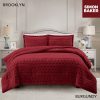 5 BURGUNDY Brooklyn Luxury Jacquard Sherpa Comforter Set - (Winter Warmer)