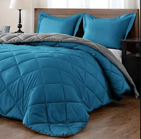 Smoke-Blue-Pebble-1 5PC Pierre Cardin Monochrome Reversible Comforter Set