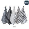 Black Simon Baker 100% Cotton Denim Towel Set Of 5