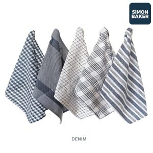 Denim Simon Baker 100% Cotton Denim Towel Set Of 5