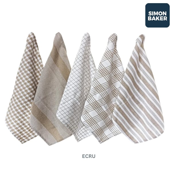 ECRU Simon Baker 100% Cotton Denim Towel Set Of 5