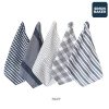 Navy Simon Baker 100% Cotton Denim Towel Set Of 5