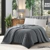 Simon Baker Charcoal Simon Baker Ribbed Faux Fur Blanket