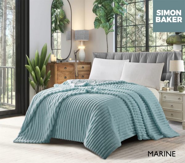 Simon Baker Marine Simon Baker Ribbed Faux Fur Blanket
