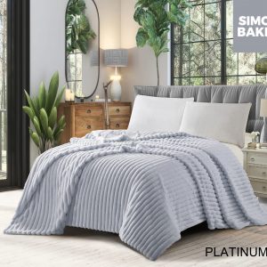 Simon Baker Ribbed Faux Fur Blanket
