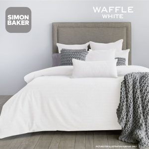 Simon Baker Whaffle White Simon Baker Cotton Waffle Weave Duvet Cover Sets