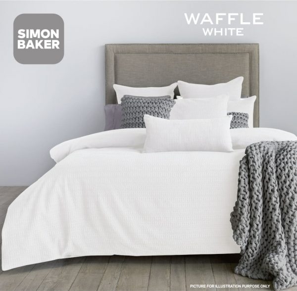 Simon Baker Whaffle White Simon Baker Cotton Waffle Weave Duvet Cover Sets