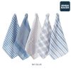 Sky Blue Simon Baker 100% Cotton Denim Towel Set Of 5